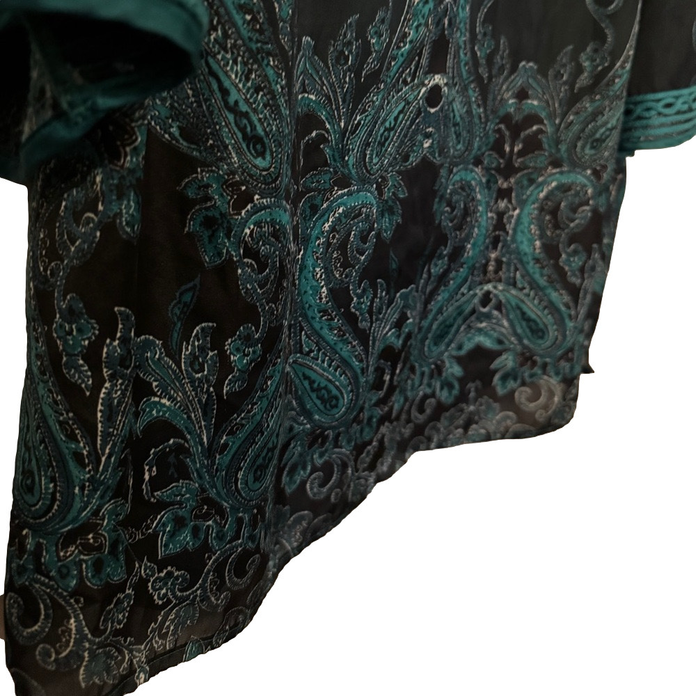 Jones New York Teal and Black Embroidered Tunic - Picture 8 of 9